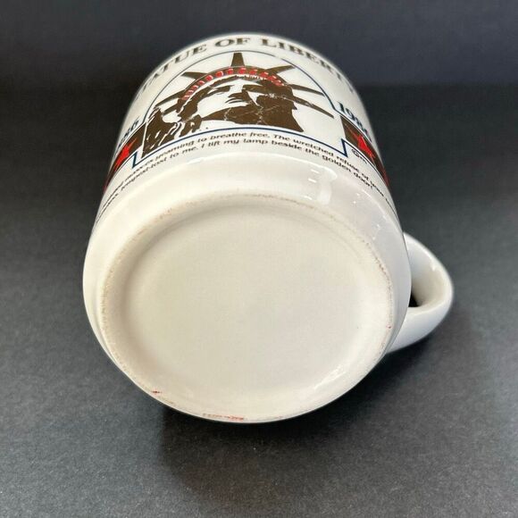 Vtg Statue of Liberty Centennial Mug 1986 100 Year Anniversary 1886 Gold - Picture 6 of 7